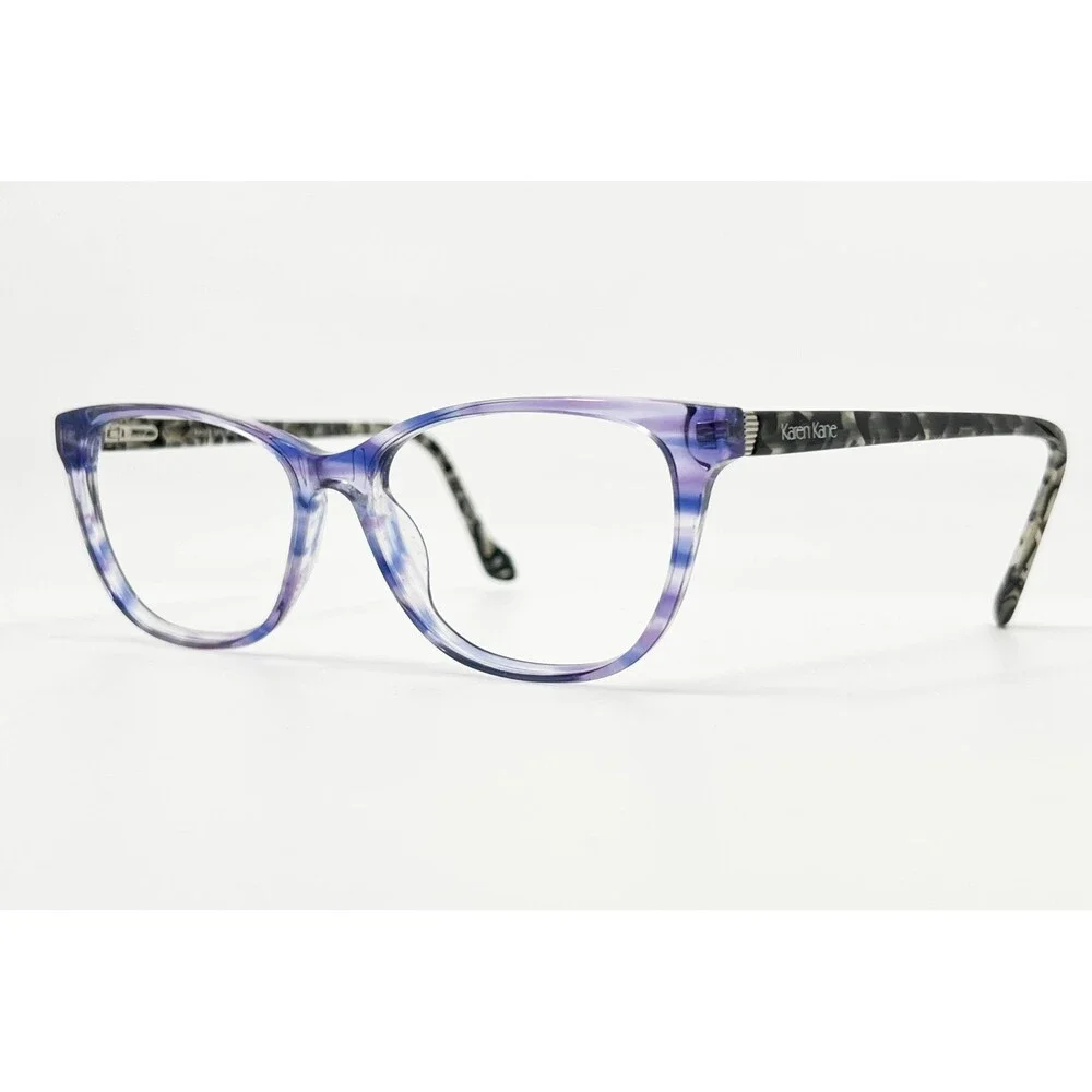 Karen Kane Eyeglasses Womens Blue Purple Striped Cat Eye Maize 53-15-140